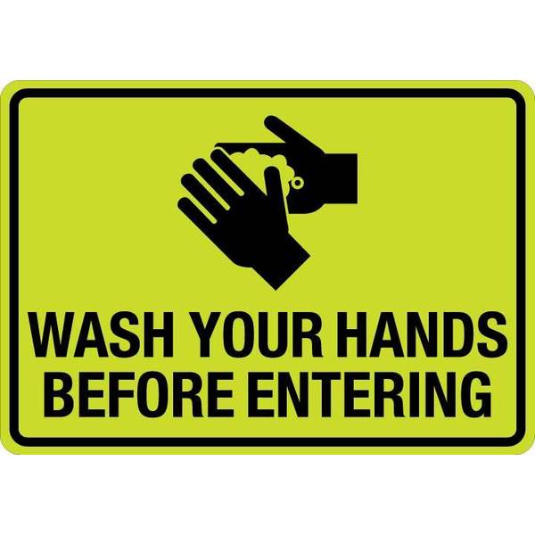 Lyle Sign, Wash Your Hands Before Entering (W Sym), LCUV-0152ST-RA_14x10 LCUV-0152ST-RA_14x10